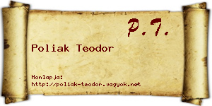 Poliak Teodor névjegykártya